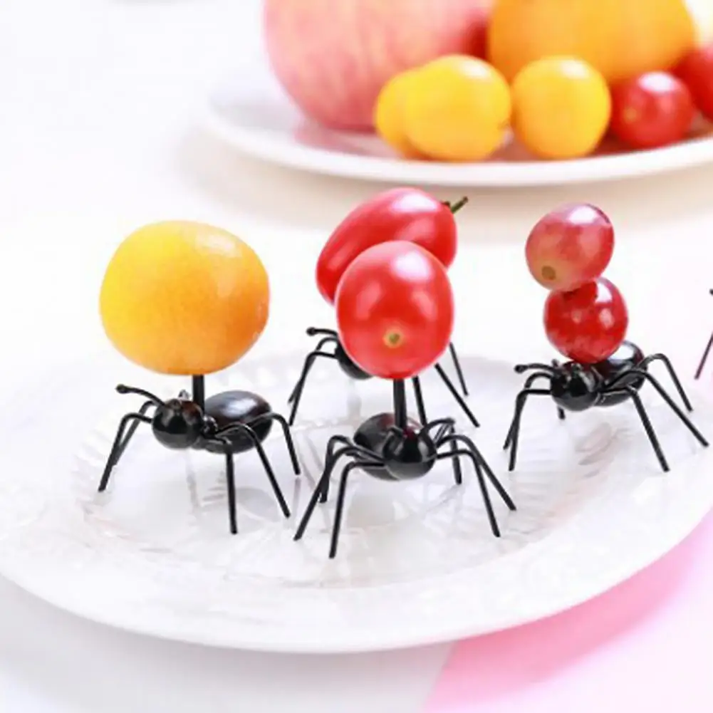 Cartoon Fruit Fork Set, Forma de Formiga, Food Stick, Bento Toothpick, Party Cake Snack, DIY Tools, Table Decor, 12Pcs