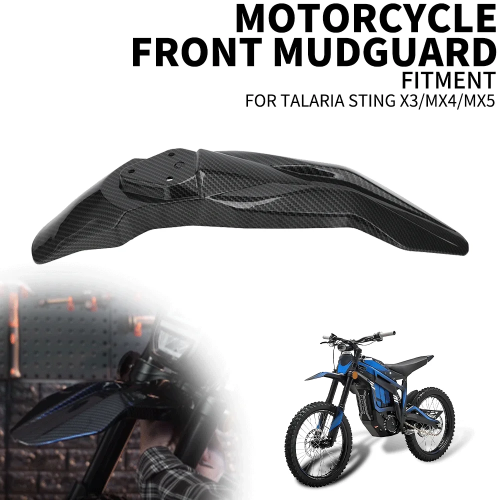 Motorcycle Front Rear Mudguards Fender Battery Cover Engine Case Chain Guard Set For TALARIA STING MX3 MX4 E-Bike Carbon Fiber