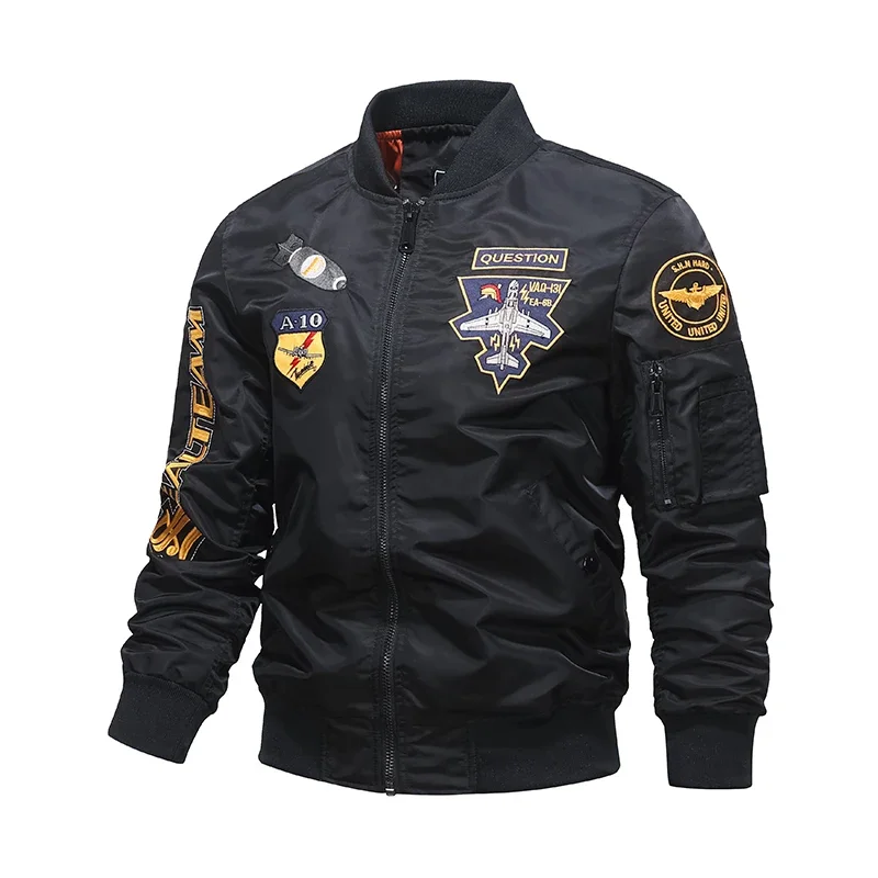 MA-1 Pilot Embroidery Sports Basic WorkJacket Men Couple Coat Korean Version Streetwear Trend Baseball Coat Large Size