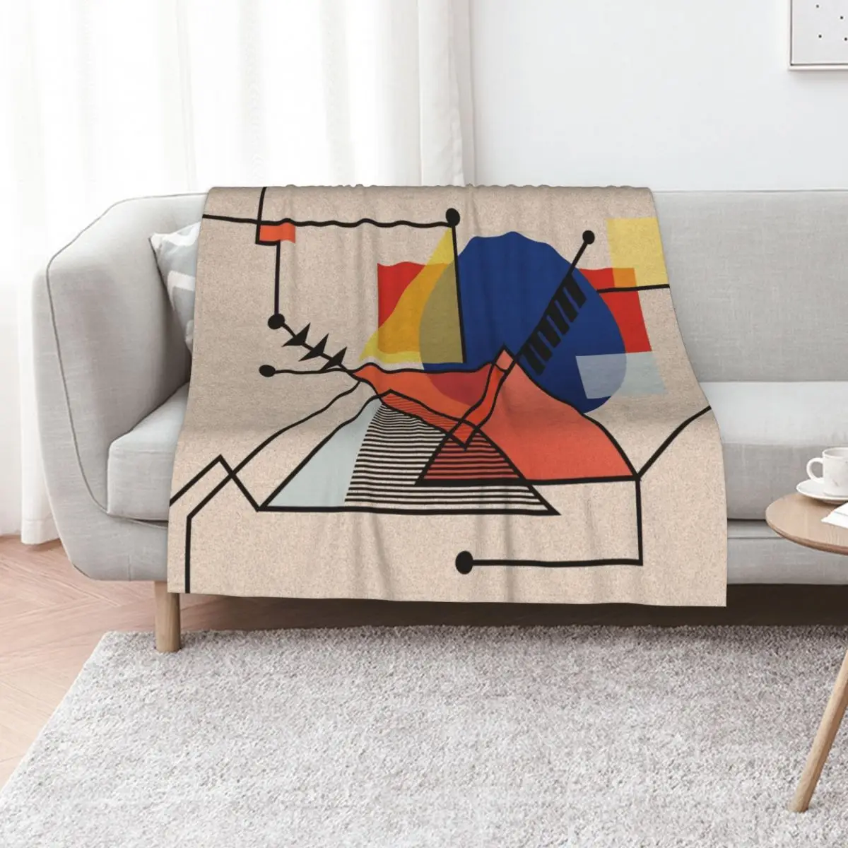 

Midcentury Modern Abstraction Throw Blanket Decorative Beds Sofa Throw Custom Heavy Blankets