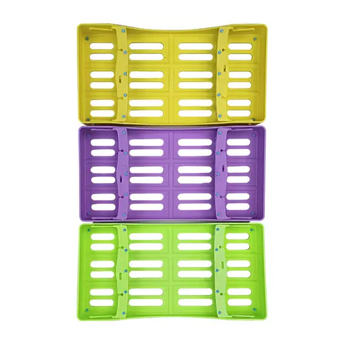 Imagen 2 del producto Caja de esterilización Dental con 7 soportes, asas de puntas, estante de casete para instrumentos de odontología, bandeja de desinfección de plástico, herramientas de dentista