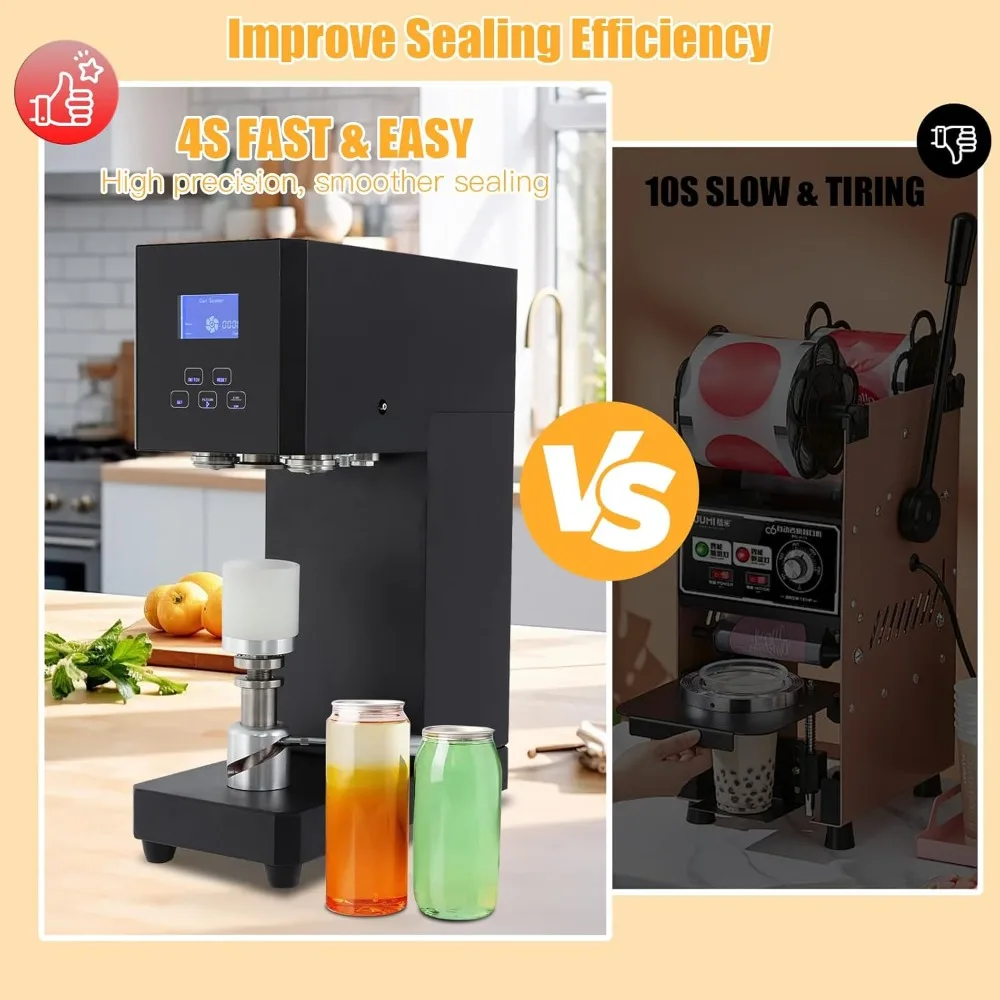 Mesin Penyegel Kaleng Elektrik, Mesin Penyegel Gelas 4-6 Detik/Kali, Penyegel Botol Minuman Teh Susu, Mesin Penyegel Minuman