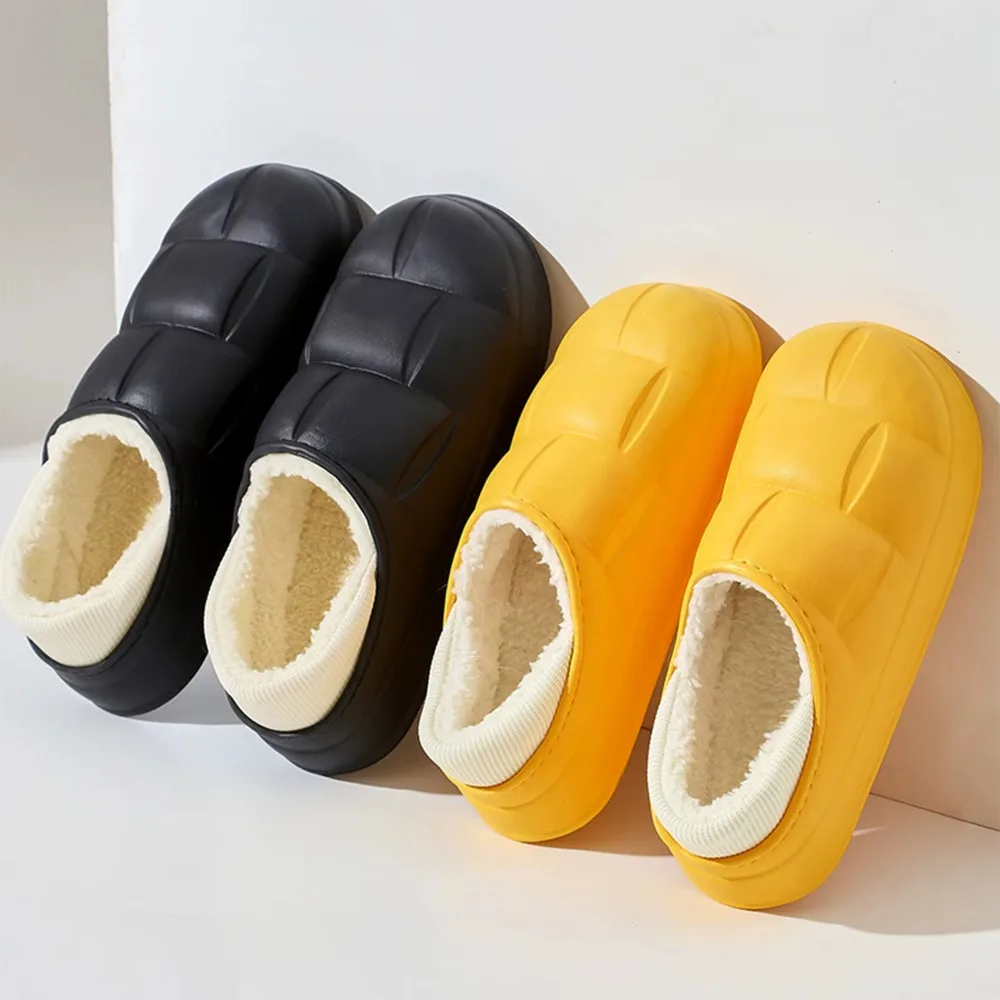 Added Velvet Winter Cotton Slippers Thick Soled Soft Breathable Non Slip Cotton Shoes Lightweight Comfortable