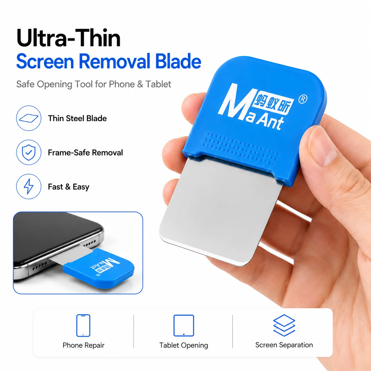 MaAnt M065 Pry Tool Kit Phone Laptop Screen Opening Chip Battery Removal Spudger Disassembly Repair Separating Tool Set Pro Sets