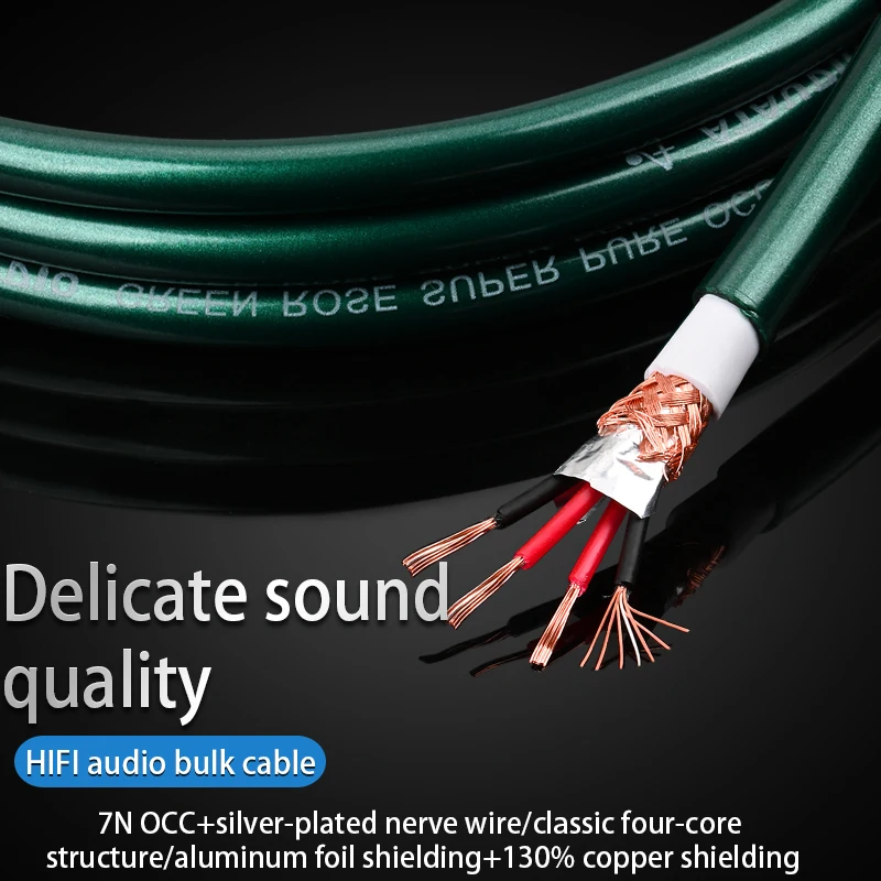 Cable de alta fidelidad a granel, Cable de altavoz insignia OCC HIFI, Cable de Audio de grado HIFI a granel para xlr, cable de audio auxiliar de 3,5mm rca DIY