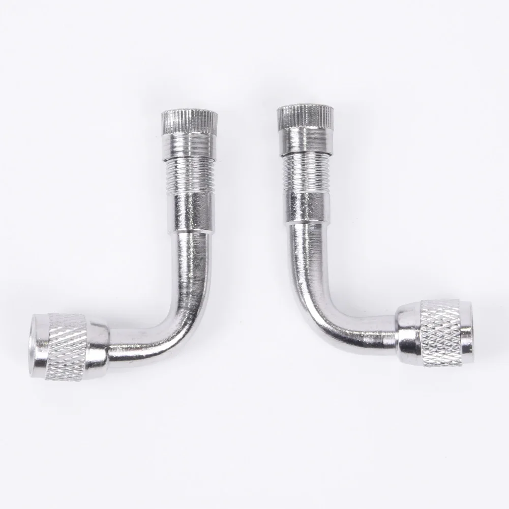 Anti-corrosion Metal Dust Cap 2pcs Tyre Valve Extension Adapter for Easy Tire Maintenance of Motorcycle and Car Tires