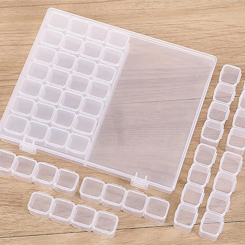 Buckle Design Container Plastic Box Practical Compartment Jewelry Earring Bead Screw Holder Case Display Case Storage Box