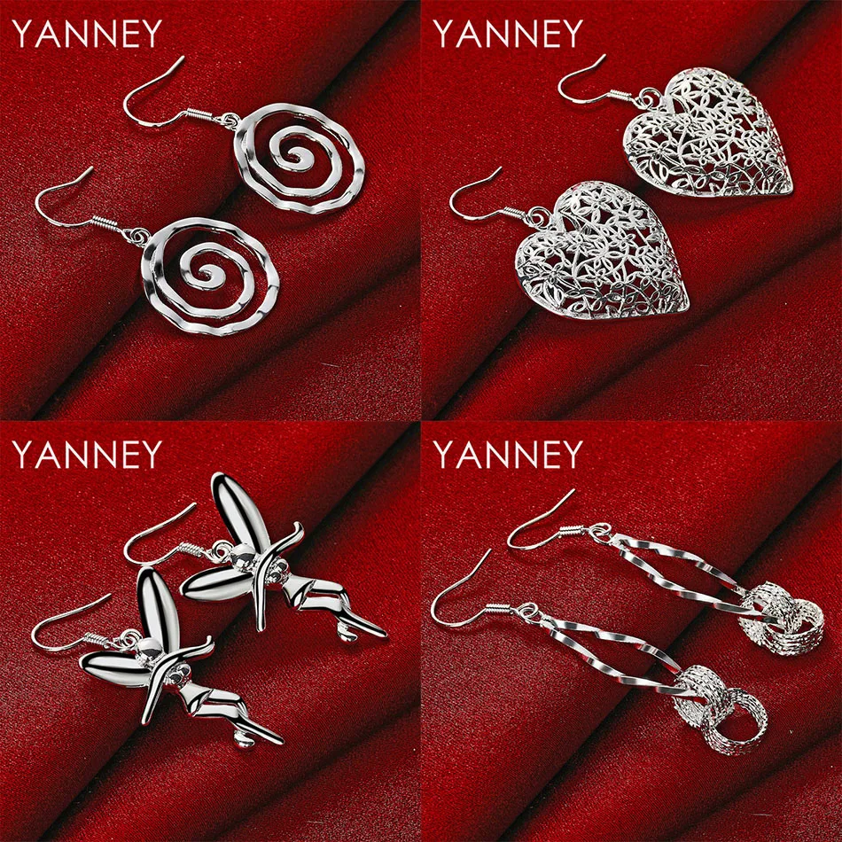 

New 925 Sterling Silver Delicate Heart Shaped Round Earrings Women Wedding Party Gift Jewelry Accessories