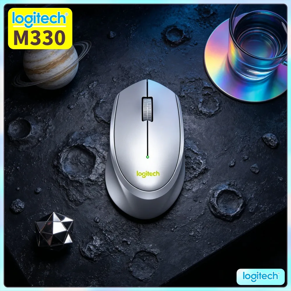 Logitech M330 Silent Wireless Mouse 2.4G Cordless Comfort Grip Quiet Clicks Responsive For PC Mac Laptop Home Office Study Use