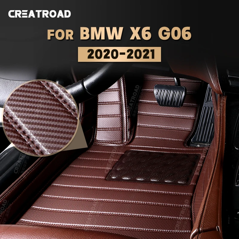 

Custom Carbon Fibre style Floor Mats For BMW X6 G06 2020 2021 Foot Carpet Cover Automobile Interior Accessories