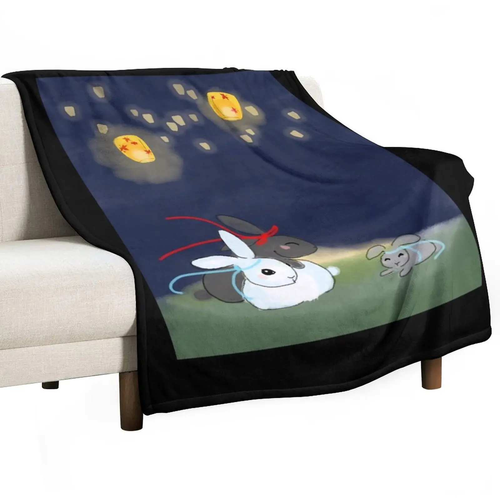 Birthday Gift Wangxian Bunny Family Gifts For Everyone Throw Blanket Blankets For Sofas Hair Heavy Blankets