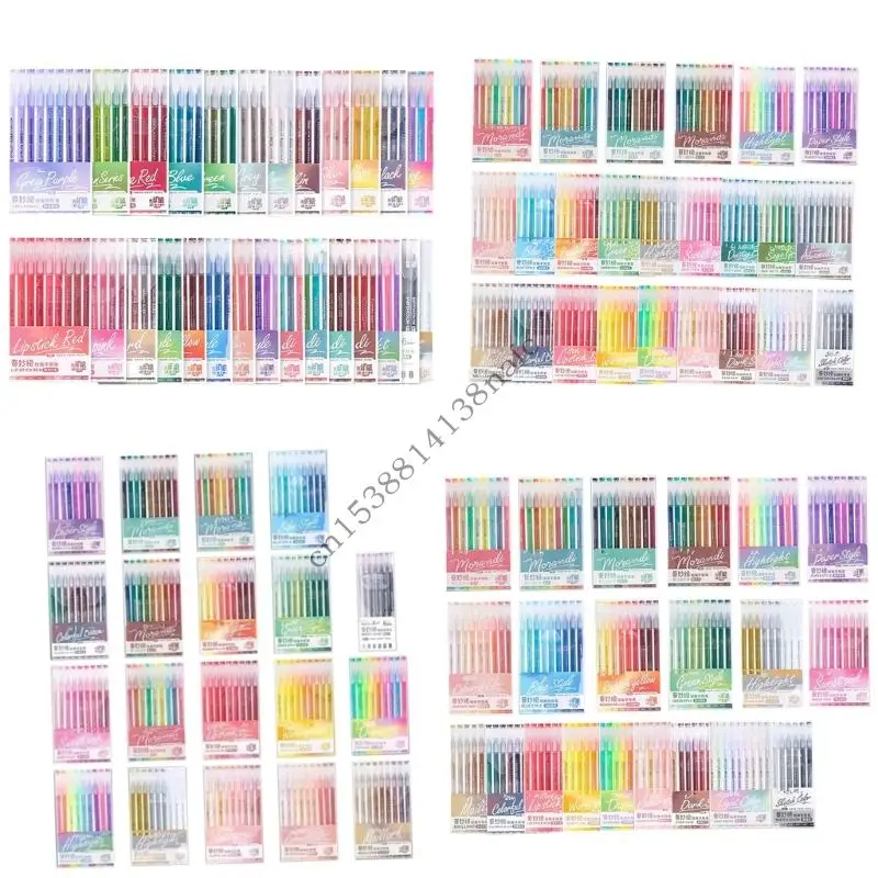 

594F Fluorescent Color Gel Pen 0.6MM Needle Tip Colored Gel Inks Pens for Journaling Note Taking Sketching Doodling Drawing
