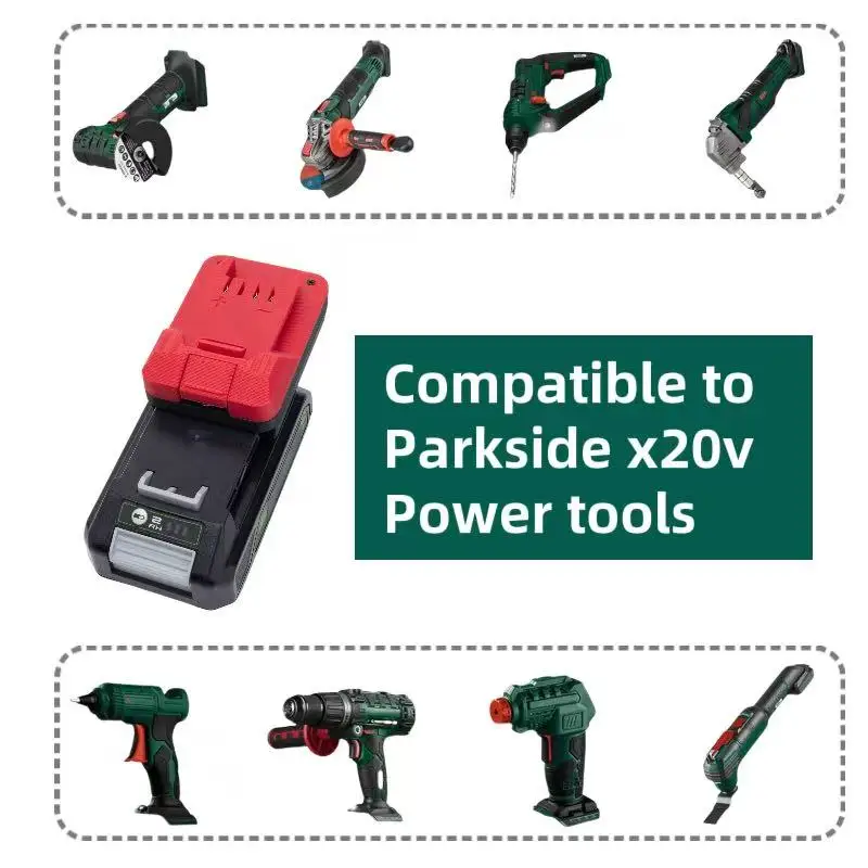 

Адаптер-переходник для аккумуляторов для инструментов Greenworks 24 В из лития в Parkside Lidl (без аккумулятора и инструментов)