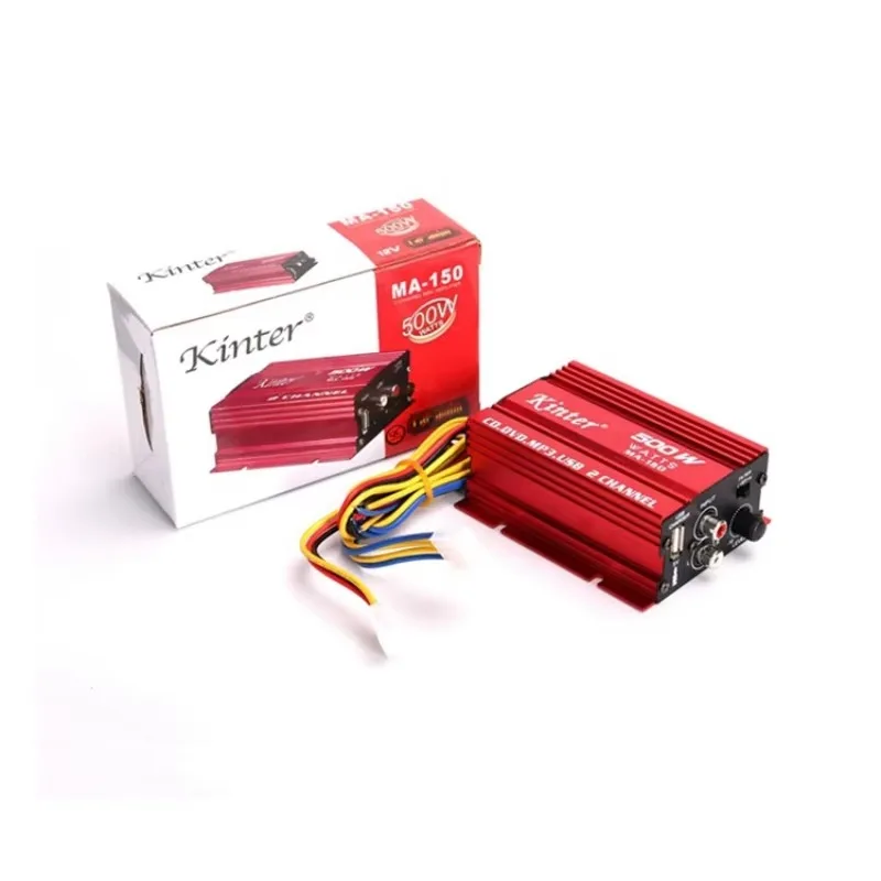 MA150 Mini 12V 2 قناة HiFi ستيريو مكبر كهربائي سيارة دراجة نارية مضخم الصوت مع USB