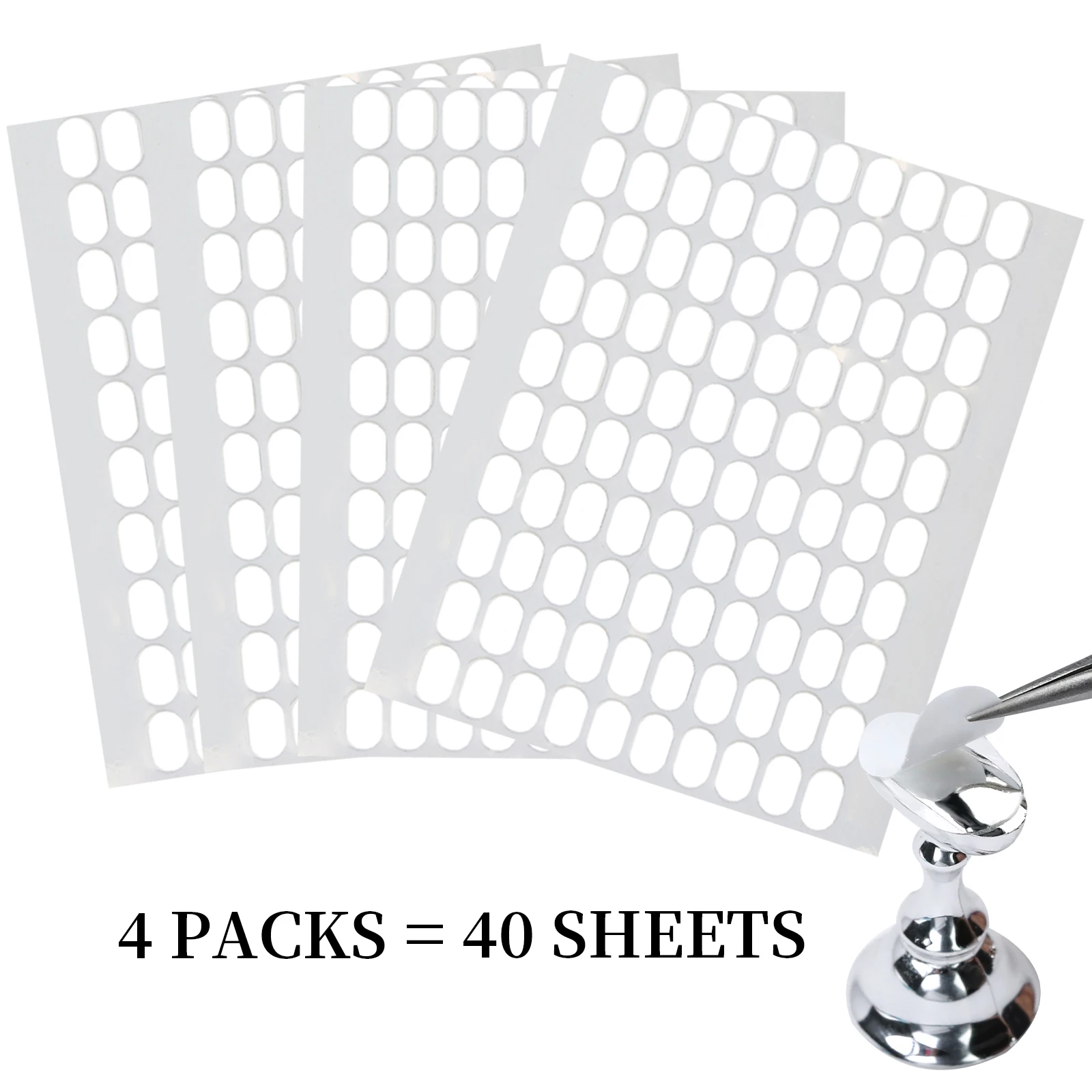

400pcs Nail Art Display Adhesive Stickers Double Sided Clear Tape for Practice Nail Tips Stand No Residue Reusable Nail Display
