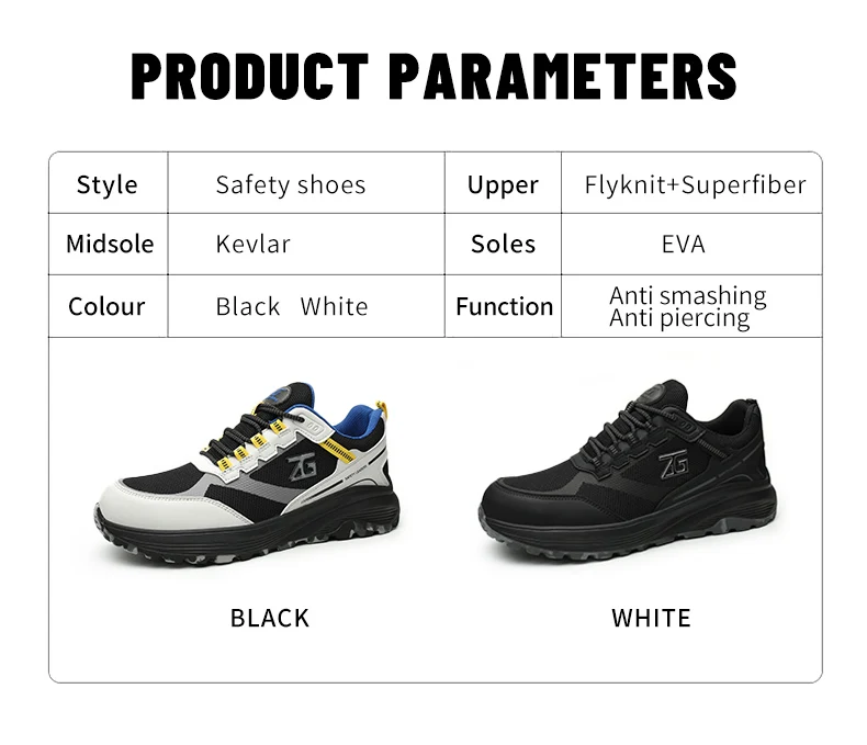High-quality Work Sneakers For Men Safety Shoes European Standards Protective Shoes Puncture-Proof Steel Toe Shoes Work Boots
