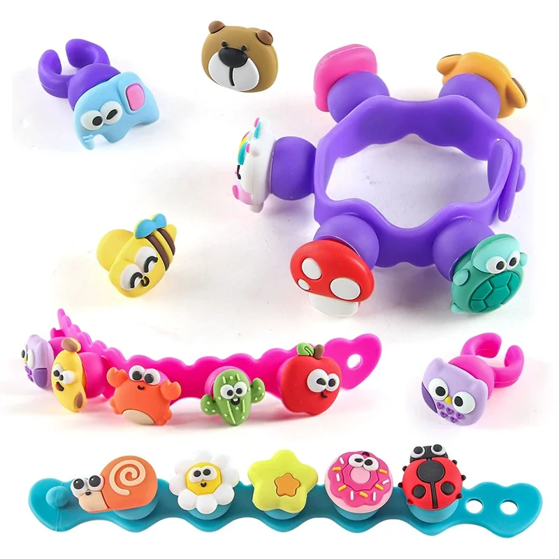 Jewelry Making Kit 3D Magic DIY Jewel Rings Creative Handmade Animals Bracelet Craft Box Set for Girls Xmas Birthday Gifts