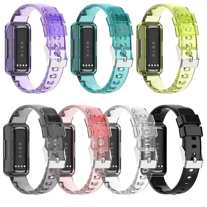 حزام معصم شفاف لـ Fitbit Ace 2 3 سوار سيليكون للأطفال لساعة Fitbit Luxe / إلهام 2 / HR الذكية TPU Sport Correa
