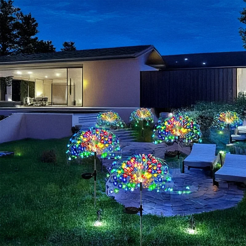 أضواء الألعاب النارية الشمسية LED حديقة الديكور الجنية أضواء مقاوم للماء في الهواء الطلق الهندباء مصباح حديقة لحديقة المناظر الطبيعية ديكور الحديقة