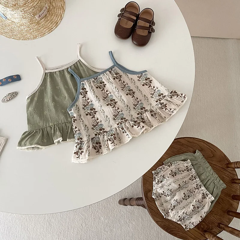 MILANCEL Summer Baby Clothing Set Infant Girls Camisole And Bloomer 2 Pcs Girls Clothes Set