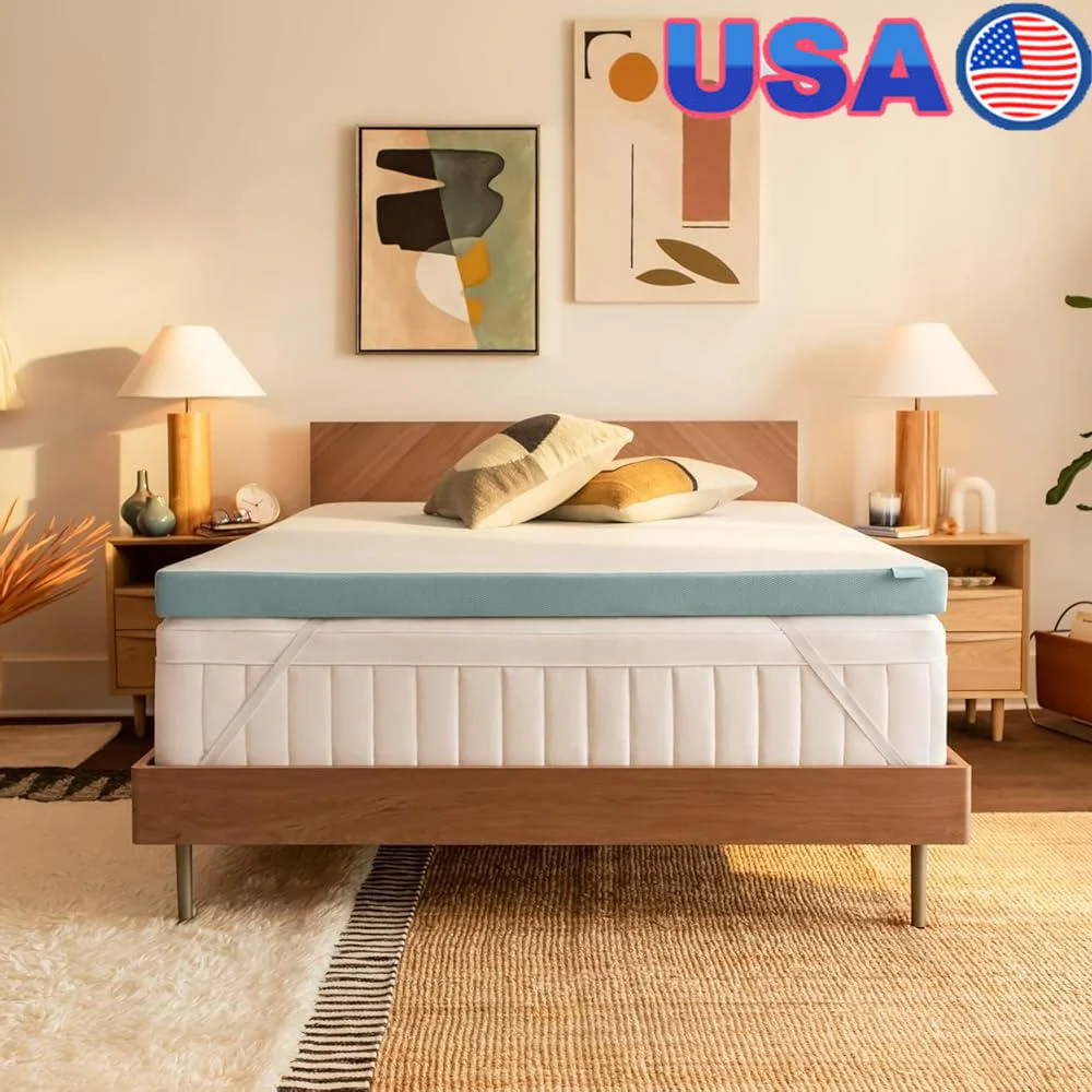 3 นิ้ว King Size Cooling ที่นอน Topper Medium Firm โฟมล้างทําความสะอาดได้ Sleep Enhancer Comfort Support