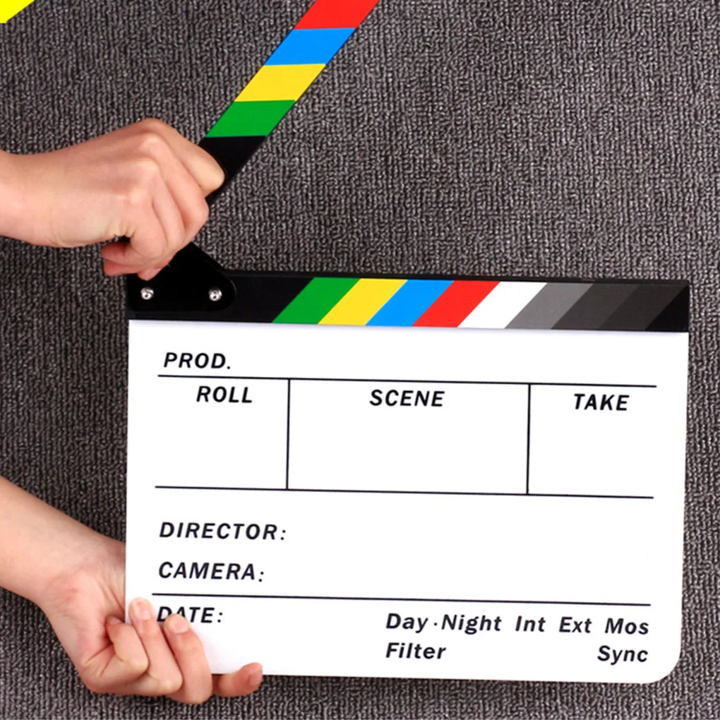 Vlog Recording Director Cinema Clapperboard Notice Clapper Board TV Movie Acrylic Film Scene Professional Photographic