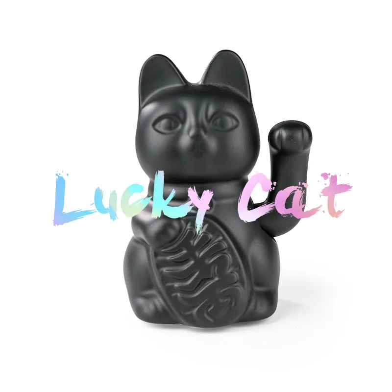 Fortune Cat Cute Ornament Automatic Waving Ceramic Lucky Cat Arm Lucky Cat Wealth Prosperity Decoration Feng Shui Jewelry