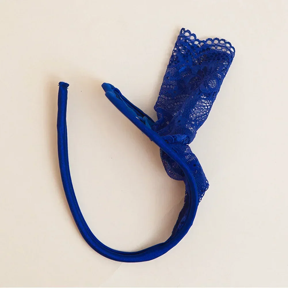 남성 란제리 레이스 g-문자열 C 문자열 TBack 끈 팬티 벌지 주머니 속옷 팬티 에로틱 게이 시시 속옷