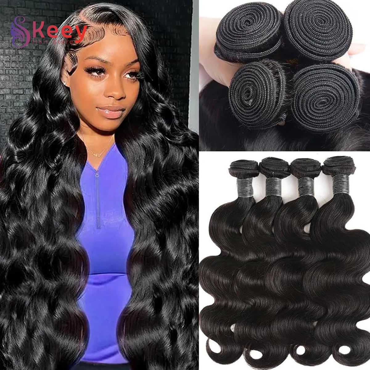 

16A Объемная волна Пучки человеческих волос 30 34 дюйма Необработанные необработанные человеческие волосы для наращивания 4/5/6 Пучки волос с двойным утком Объемное плетение волос