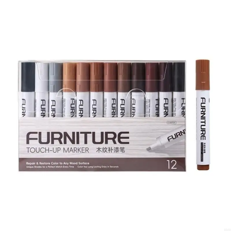 12 Colors Repair Markers Touch Up Quick Fix For Scratches On Furniture Floors And Doors Waterproof B03E