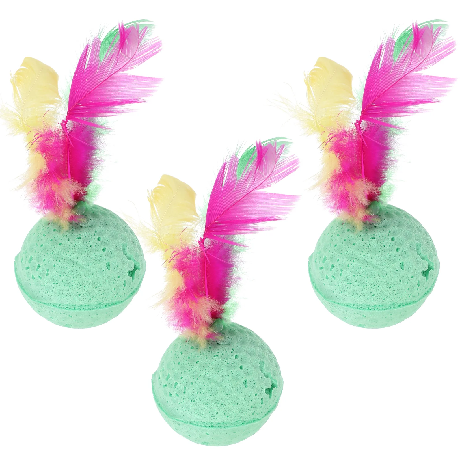 

3 pcs Latex Foam Balls Cat Toys Colorful Tails Chase Rolling Play Stimulate Instincts Reduce Anxiety Bond