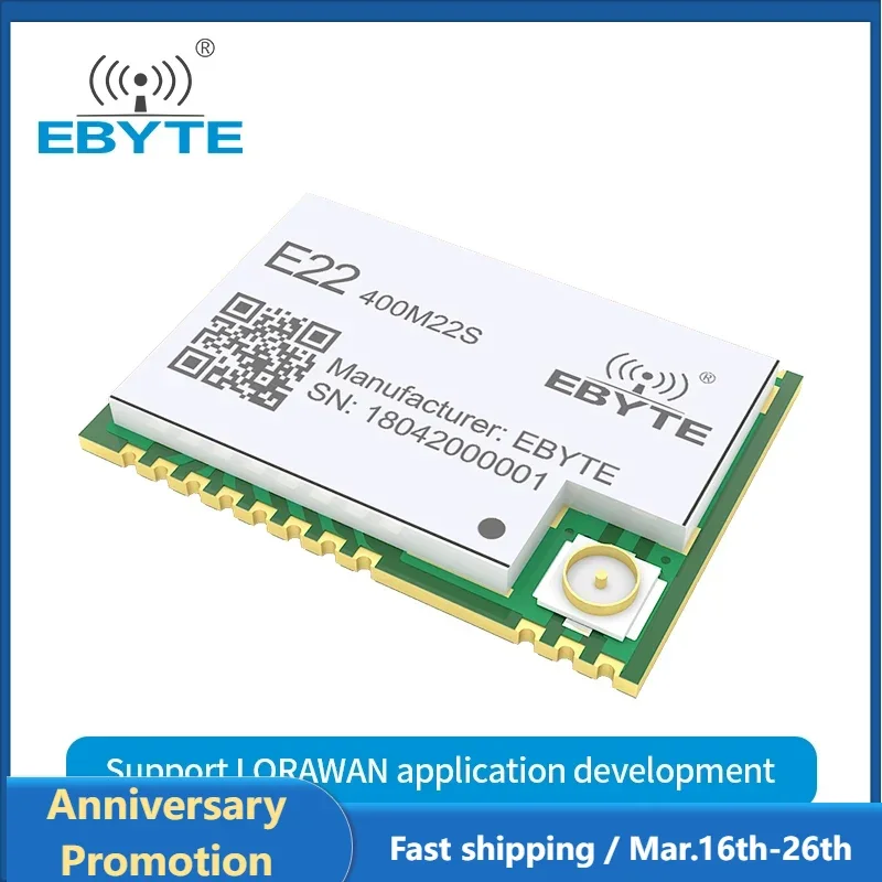 SX1268 New Lora Spread Spectrum E22-400M22S 32M High-Precision TCXO 433MHz Long Distance Transceiver Wireless SMD Module