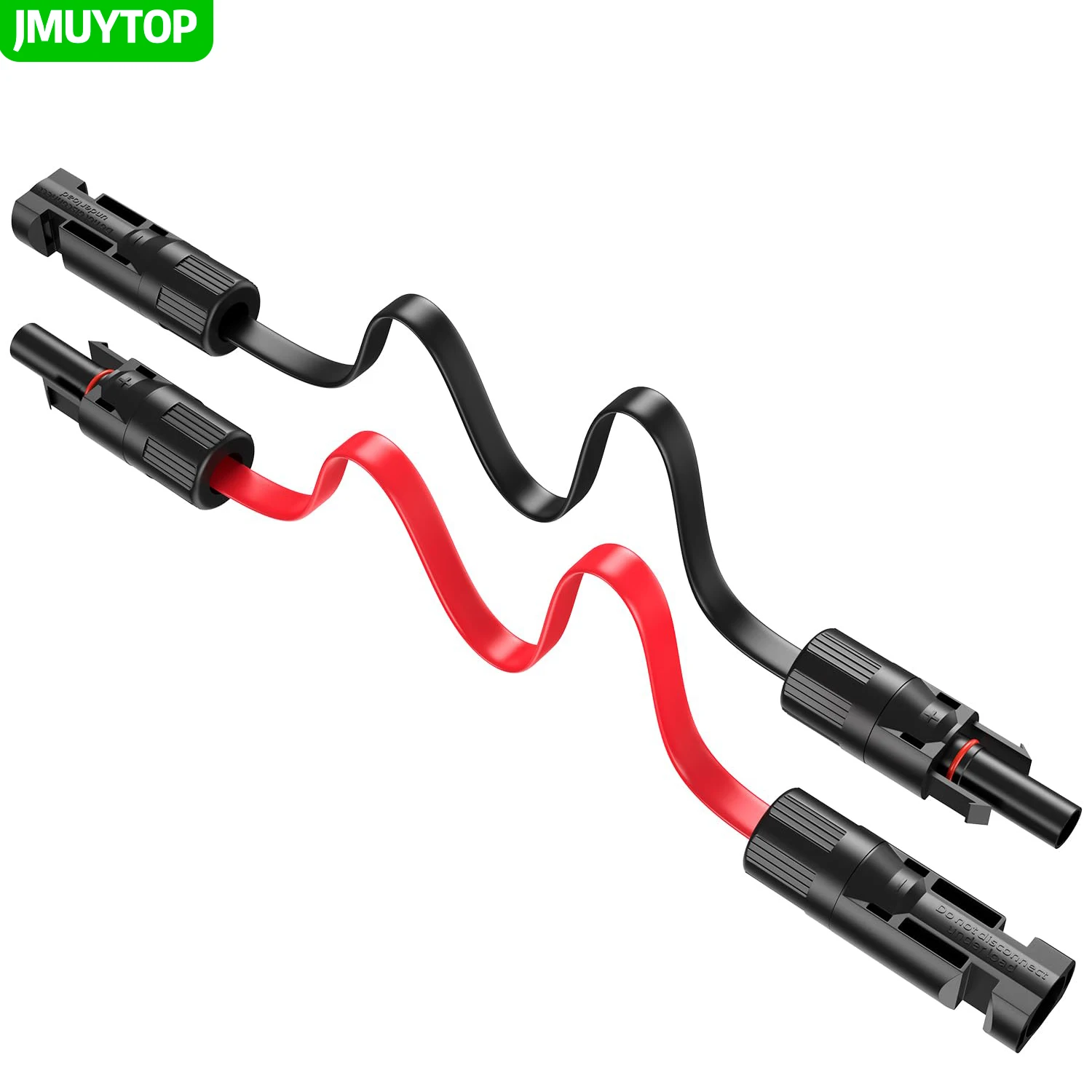 2sets Flat Solar Panel Extension Cable 12AWG 4mm2 Female Female Waterproof Connectors for RV Photovoltaic home balcony 15in
