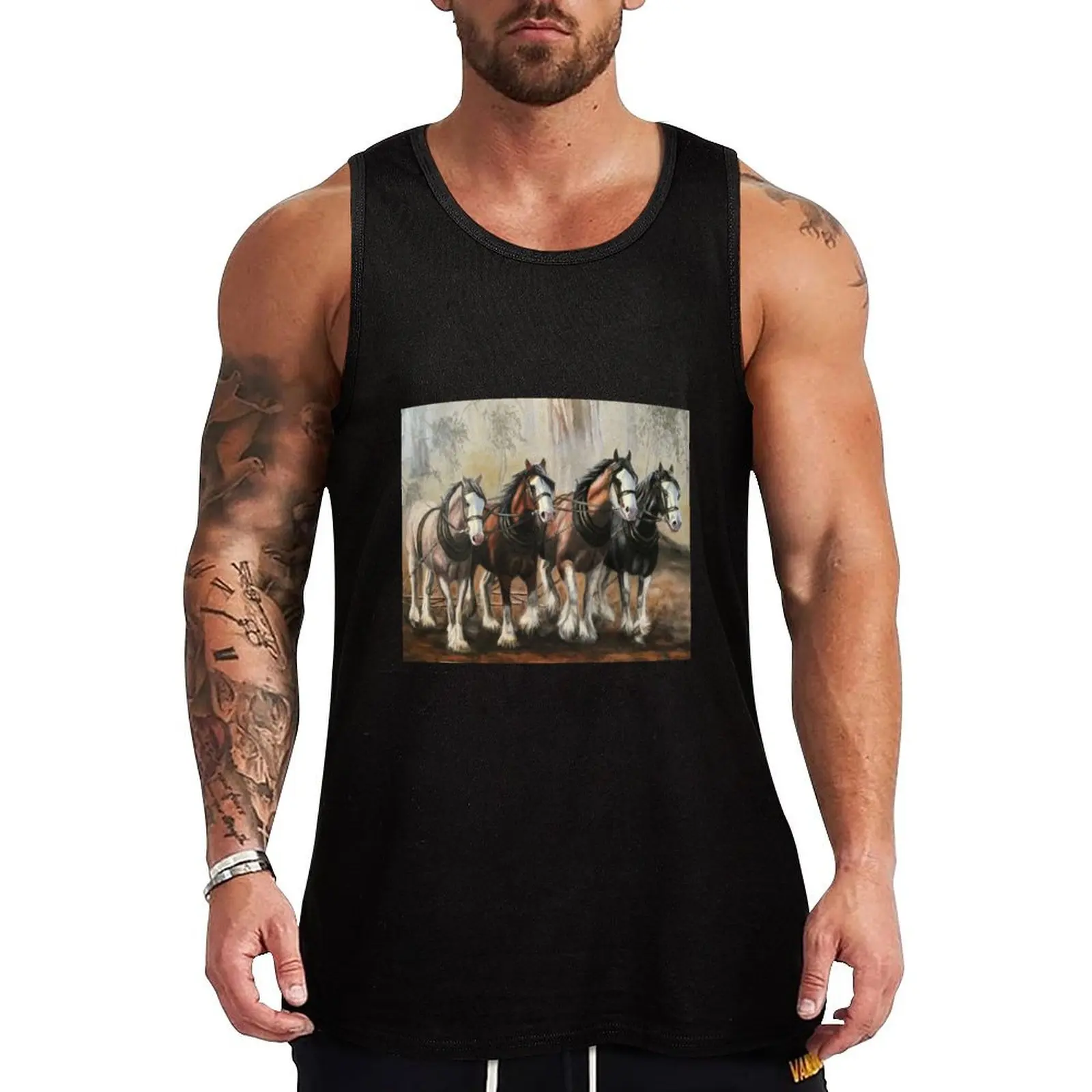 

Clydesdale Horses Tank Top gym men Top summer t-shirts man