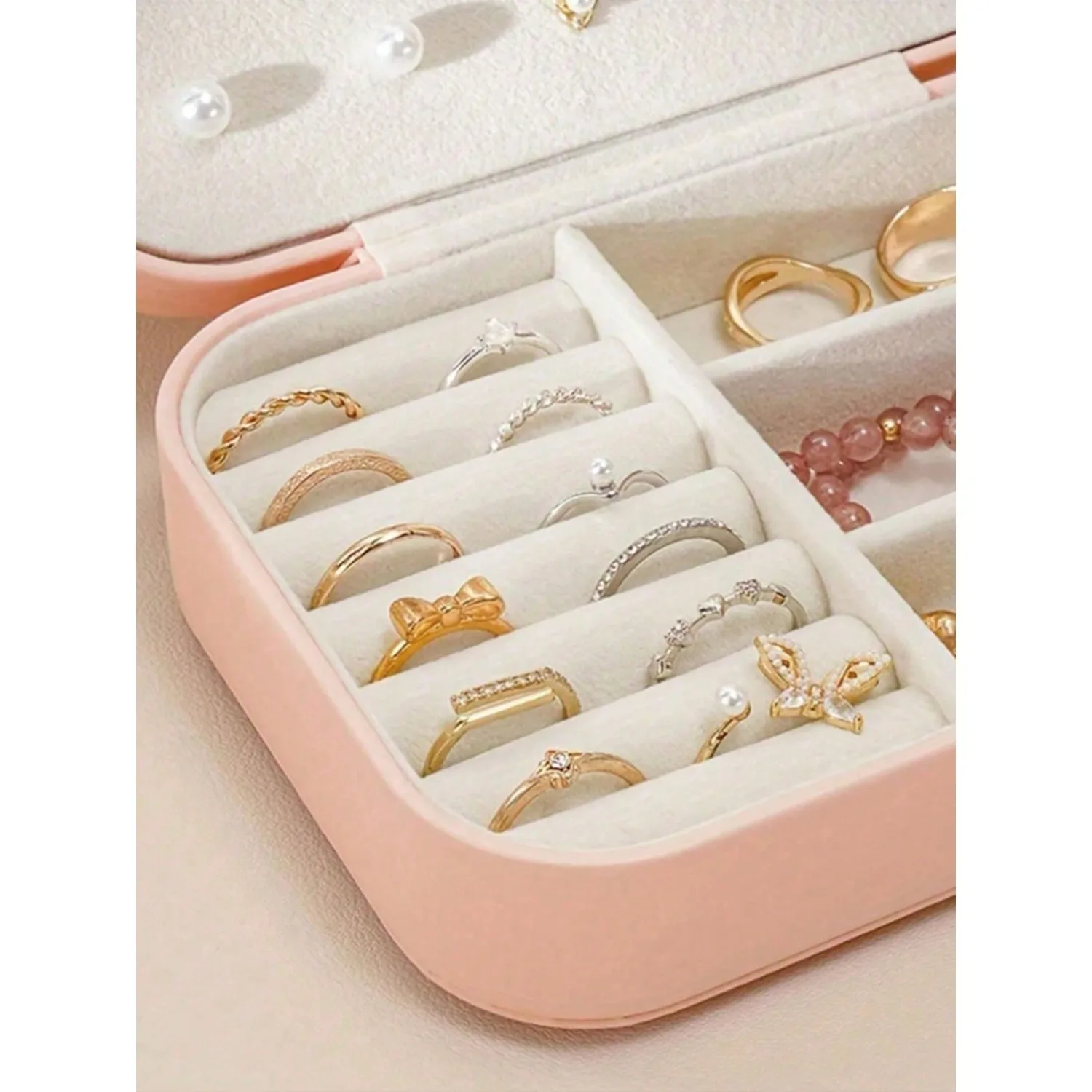 1pc Elegant Jewelry Box, Jewelry Storage Box, Cabinet-Style Jewelry Organizer For Necklaces, Earrings, Bracelets, Rings, French