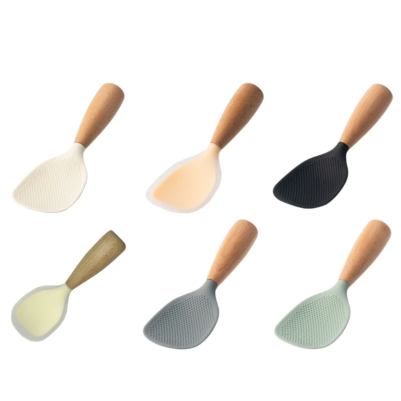 

Standing Rice Spoons Household Handle Rice Shovel Easy to Use Non-stick Silicone Material Ergonomic Silicone Spoon