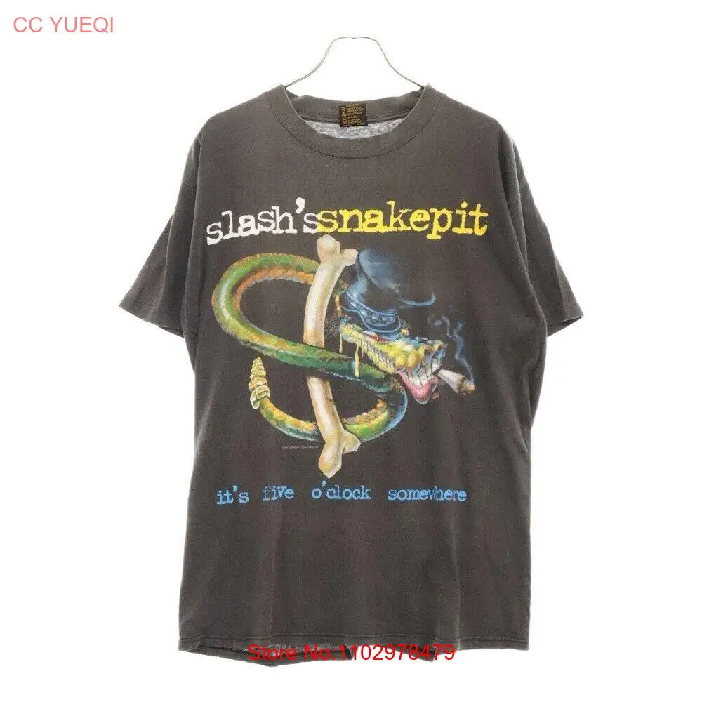خمر 90s SLASH S SNAKEPIT 1995 TOUR TEE Slash s Snakepit الفرقة مزدوجة الوجهين