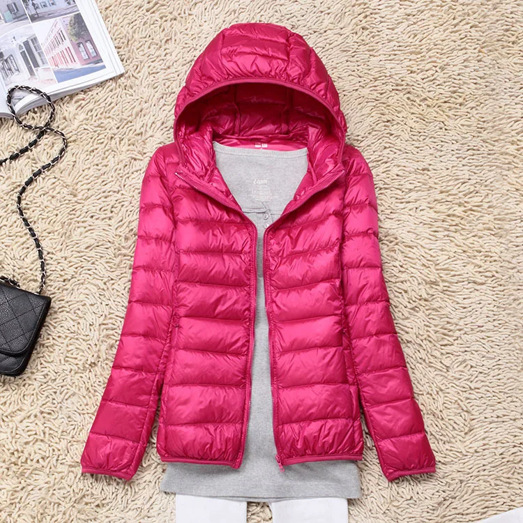 

Пуховик женский, пальто с капюшоном, осень-зима, теплые легкие парки, куртки, сверхлегкая ветрозащитная верхняя одежда на молнии, офисная женская одежда