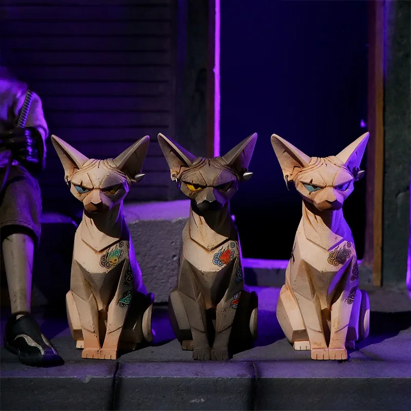 

In Stock RZTOYS 1/6 Scale Mafia Cat Resin/Metal Model Hairless Pet Toys for 12inch Action Figures Accessory