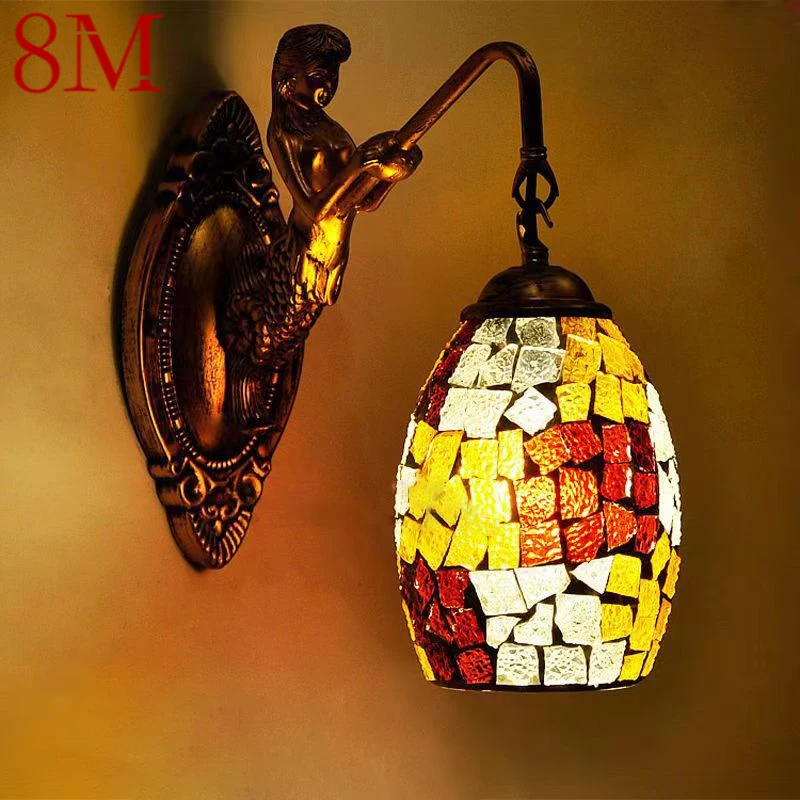 

8M Contemporary Mermaid Wall Lamp Personalized And Creative Living Room Bedroom Hallway Bar Decoration Light