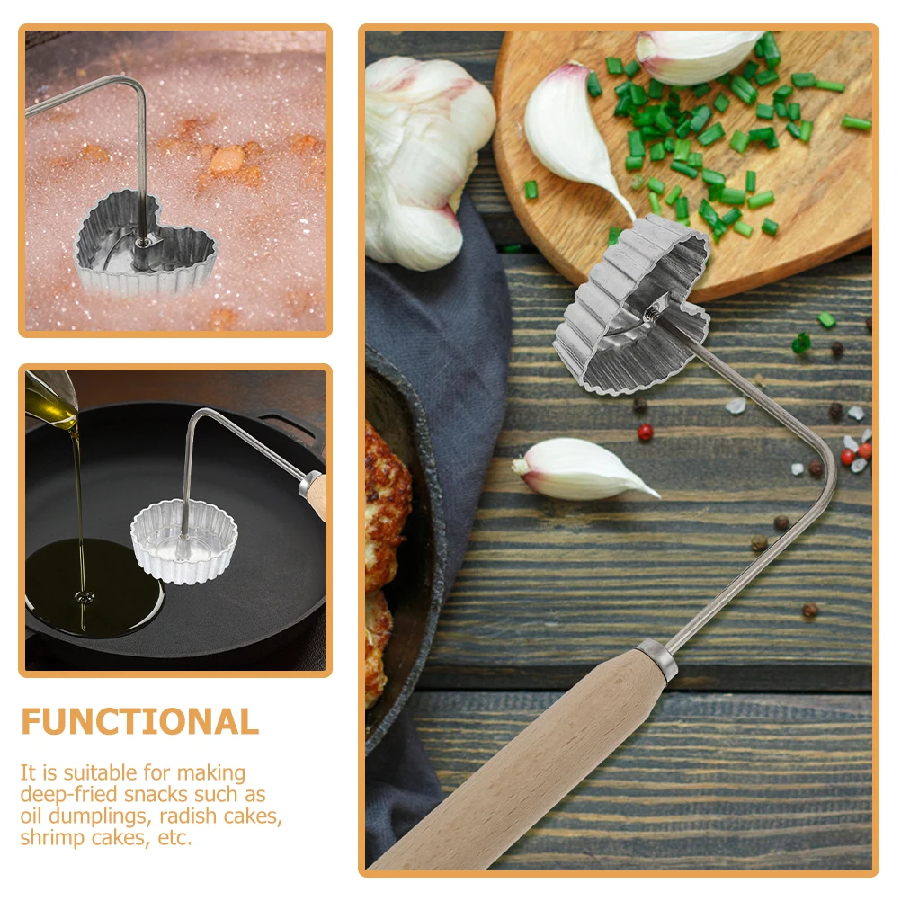

Aluminum Alloy Wooden Fried Snack Molds Kitchen Gadgets Cooking Utensils Oil Dumpling Mold Radish Cake Tool Shrimp Cake