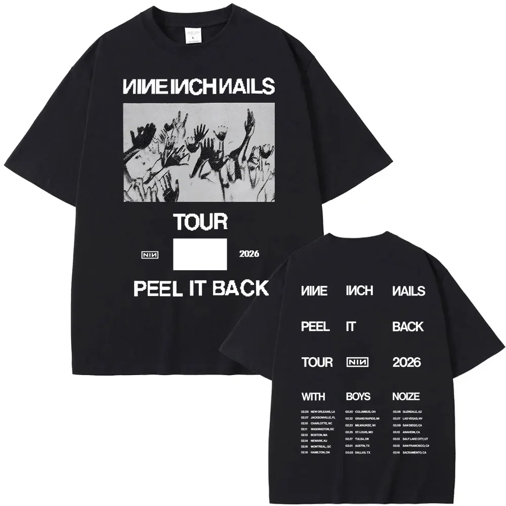 INVERTED CROWD TEE Nine inch Nails Summer BAND's Same Style Tee-shirt Hip Hop High Quality 100%Cotton Round Neck Camisetas