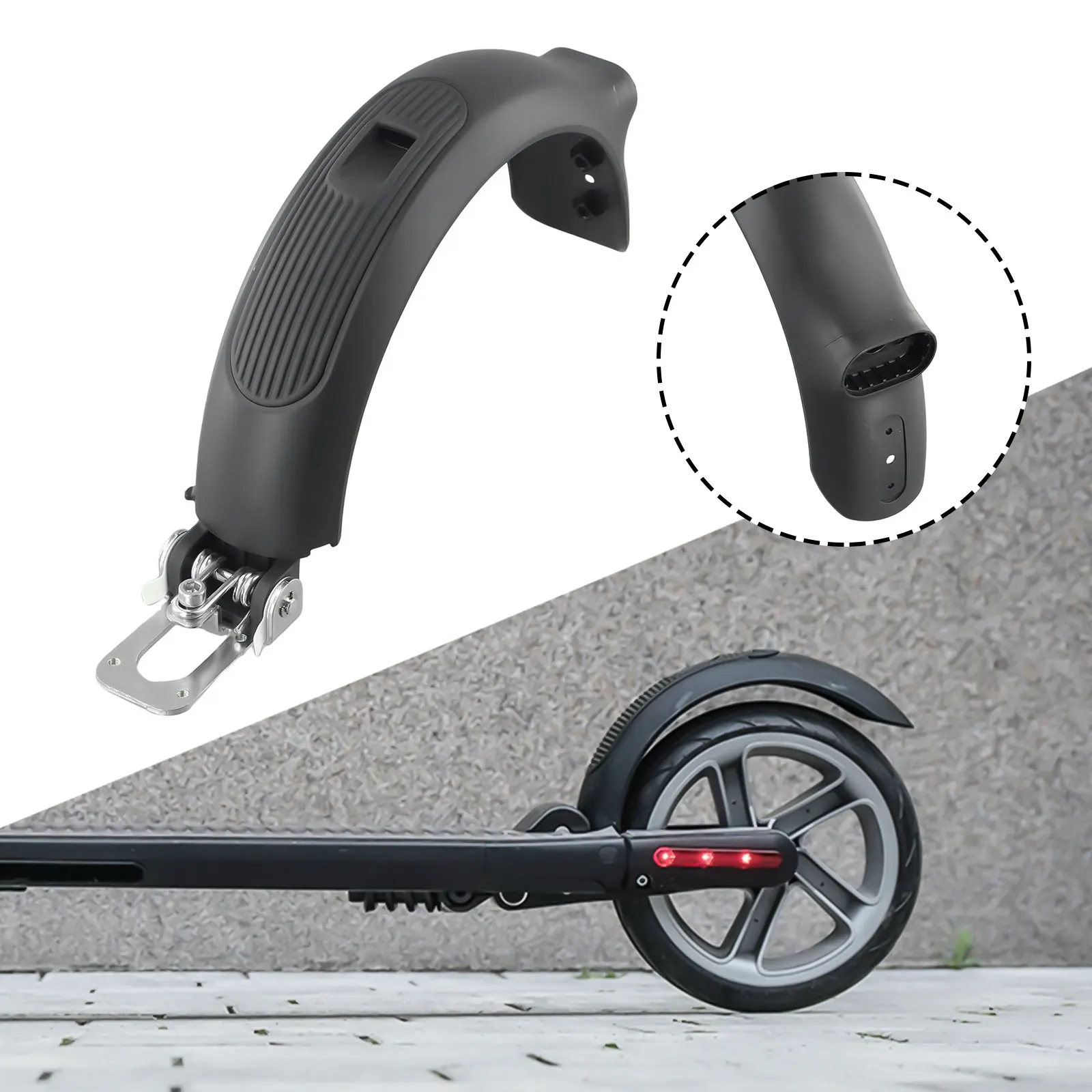 

For Ninebot E25 E45 E22 Electric Scooter Rear Fender Ducktail Mudguard Effective Protection Black ABS Construction