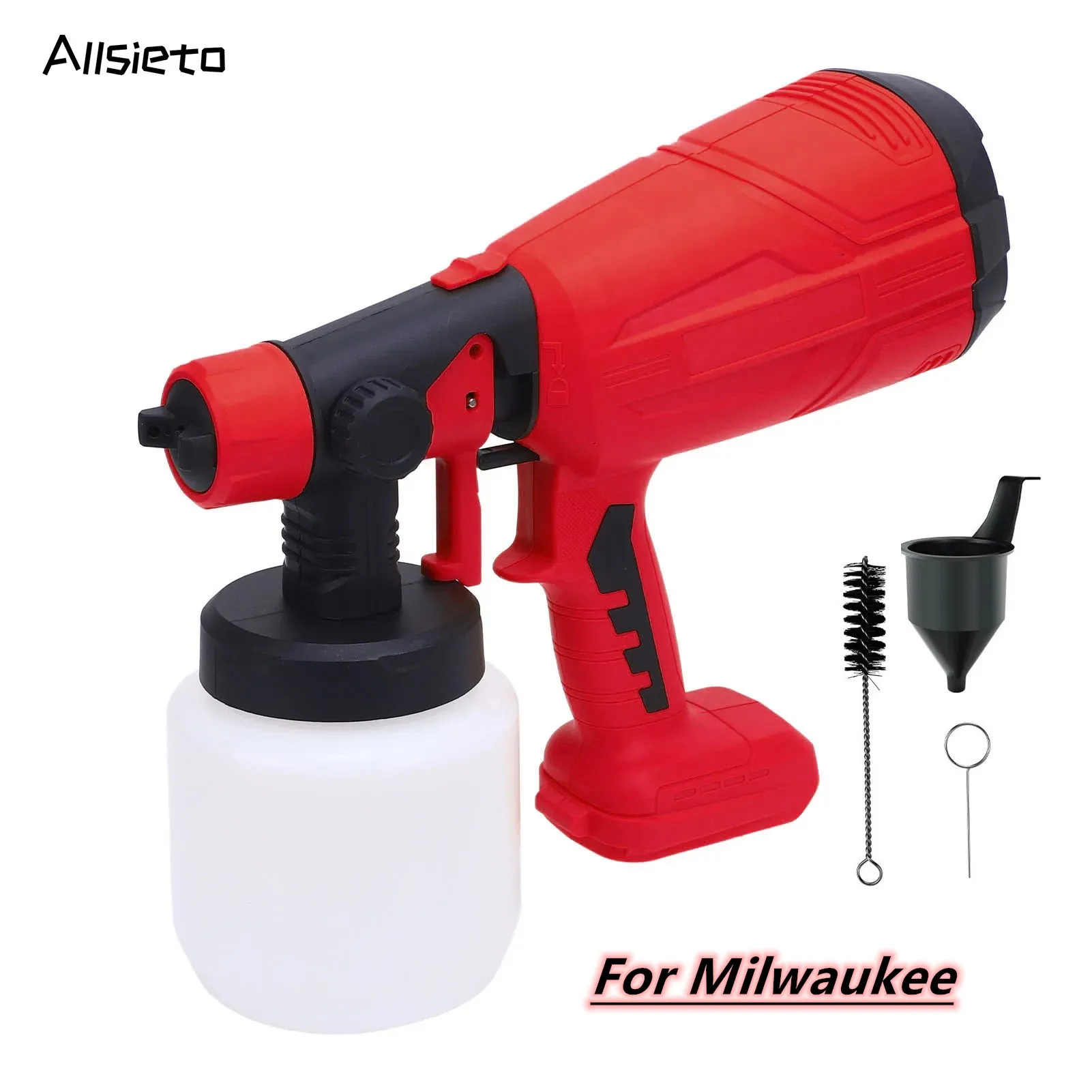 

800ML Cordless Electric Spray Gun Powerful Paint Sprayer Auto Furniture Steel Coating Airbrush Tools For Milwaukee 18V Battery