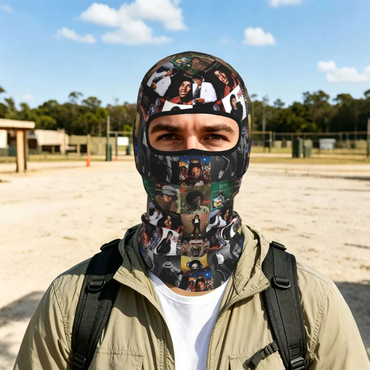 Michael Jackson Breathable Thin Balaclava Full Face Mask Sun Protection Neck Gaiter For Motorcycle Cycling Fishing Outdoor