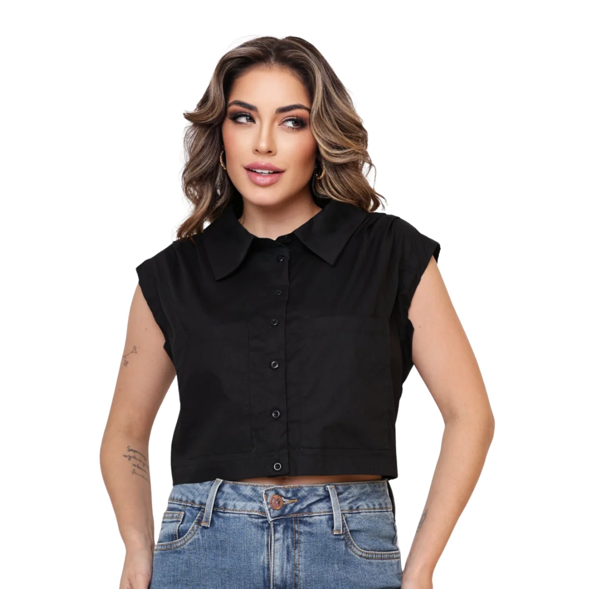 Cropped Blouse Shirt Mary Model