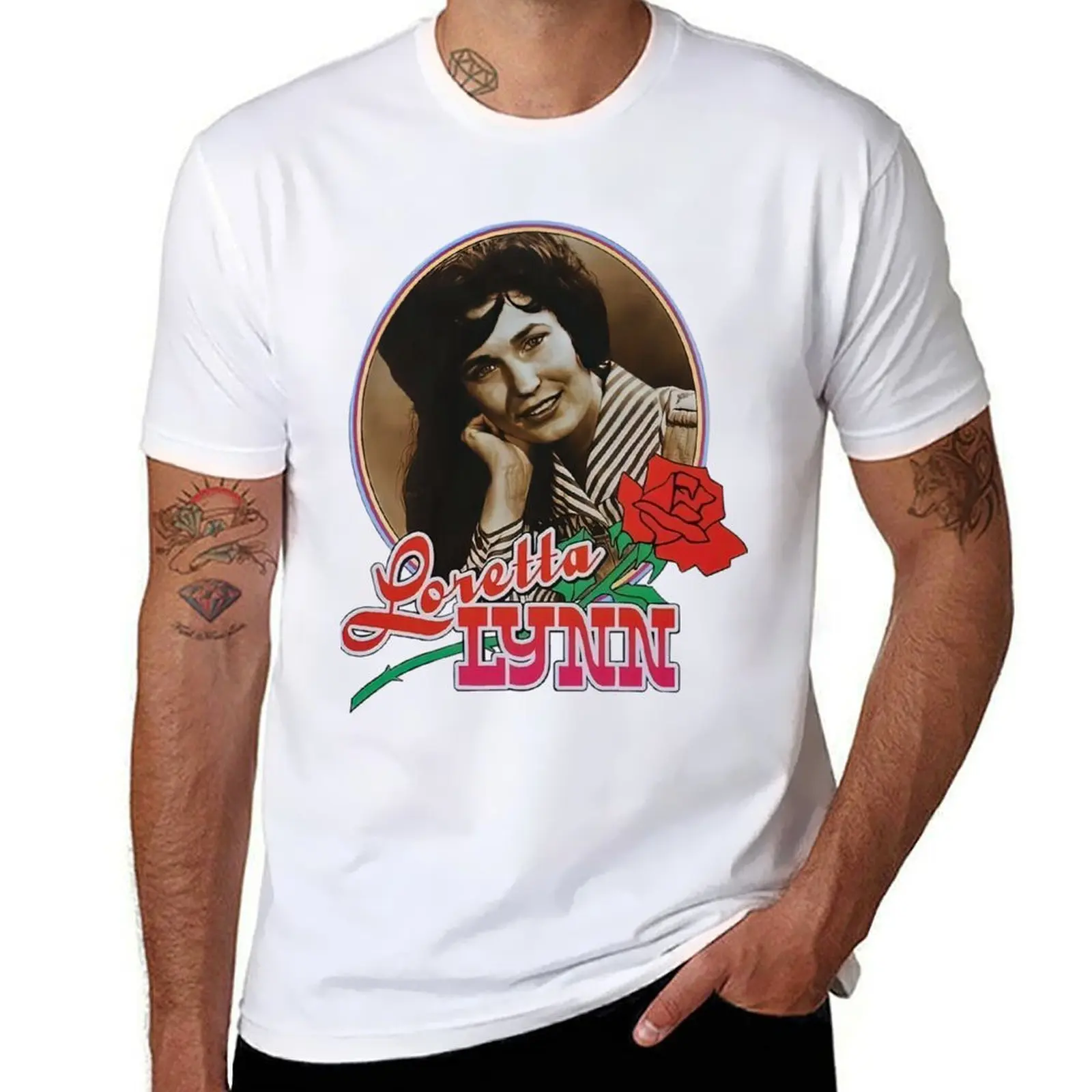 

LORETTA LYNN rose T-Shirt man t shirts high quality luxury brand man t shirt designer T-Shirt