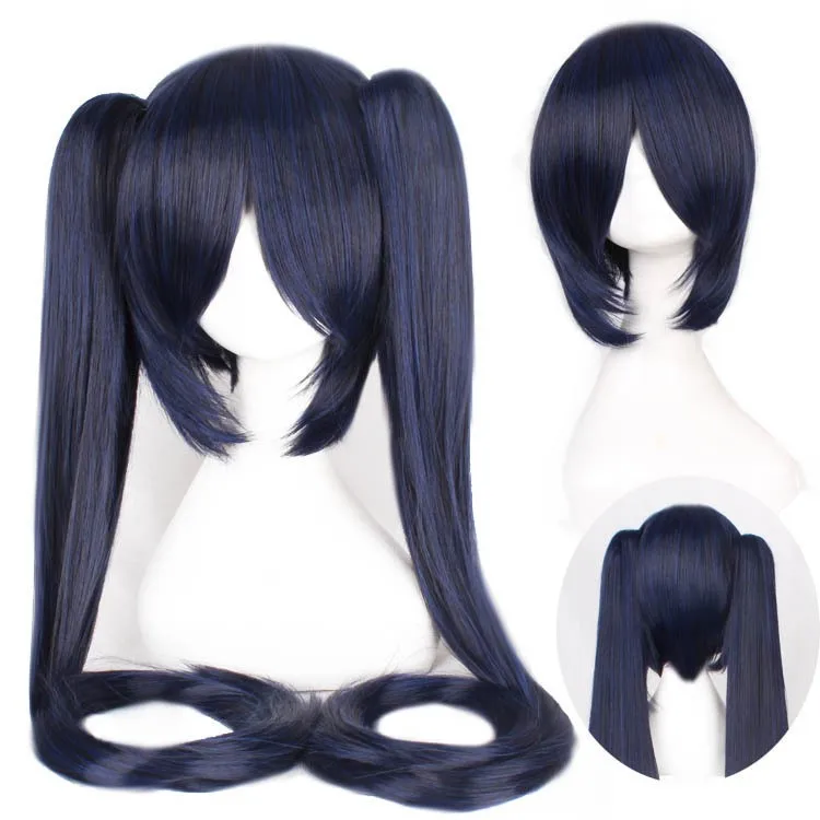 28 Colors Miku Cosplay Wig Long Heat Resistant Synthetic Hair Clip Ponytails Halloween Party Wigs + Wig Cap Snow Miku