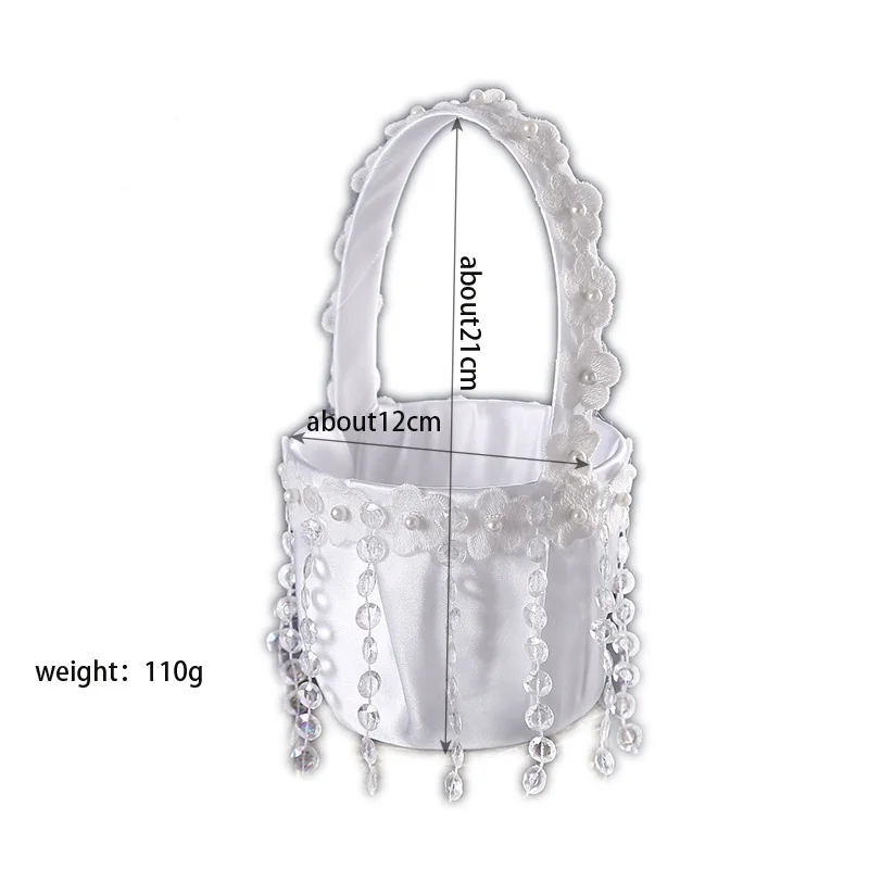 Amerikanische Hochzeit Braut korb kleine Diamant Spitze romantische Streuung Blumen korb Hochzeit Lieferungen