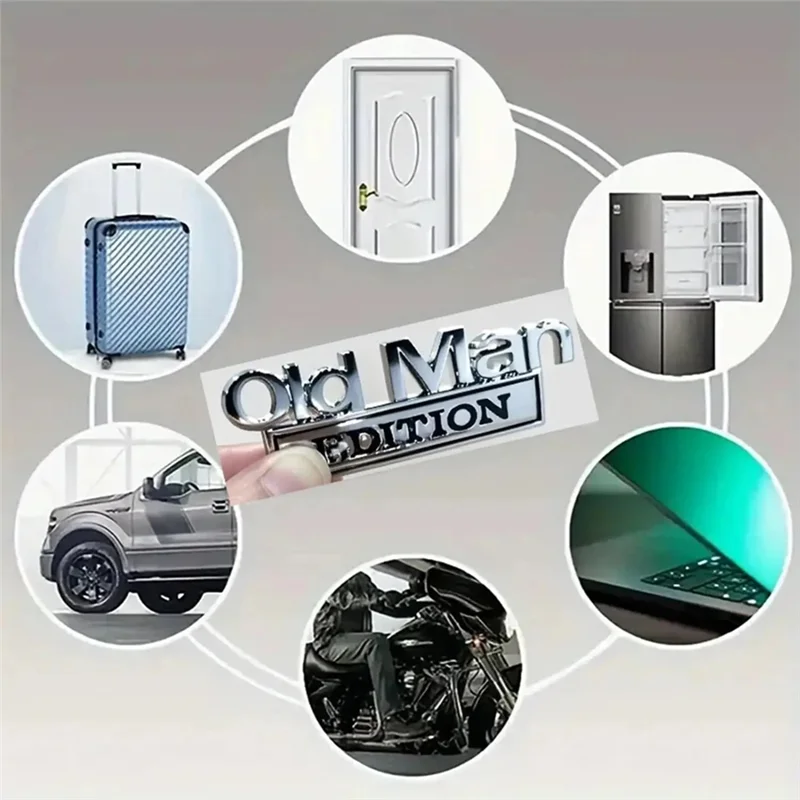 شعار السيارة ثلاثية الأبعاد ملصقات معدنية مقاوم للماء غير قابل للصدأ لاصق 2 قطعة طبعة الرجل العجوز شارات شعار السيارة الرجل العجوز إضافة B-AS97